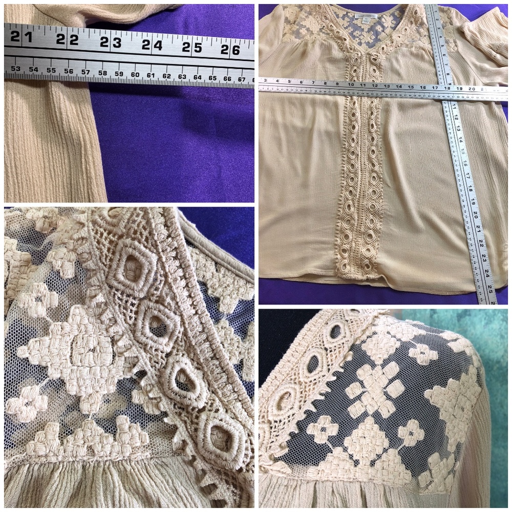 πJohn Paul Richard Beautiful Ivory Lace Top - Picture 3 of 8